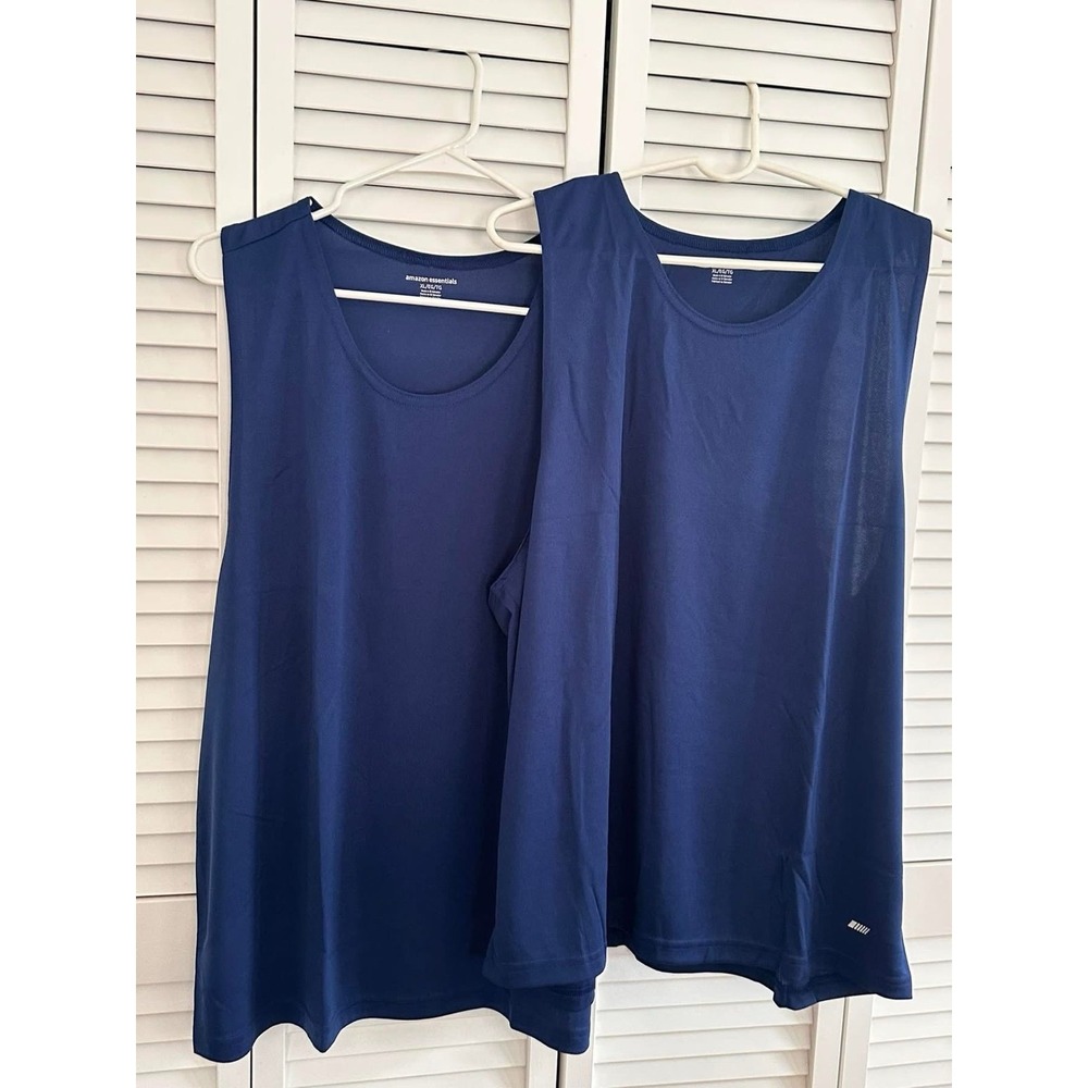 (2) Amazon Essentials Men's Active‎ Performance Tech Racerback Tanks XL